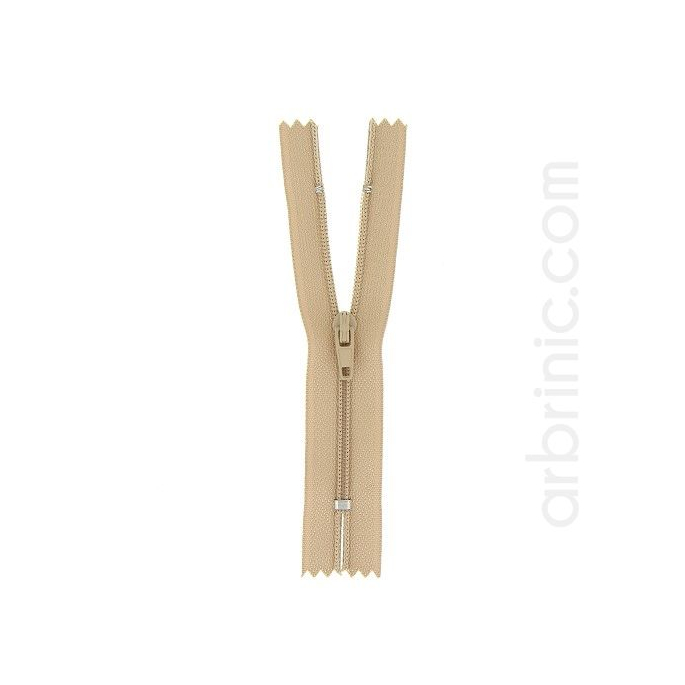 Nylon finished zipper 10cm Beige