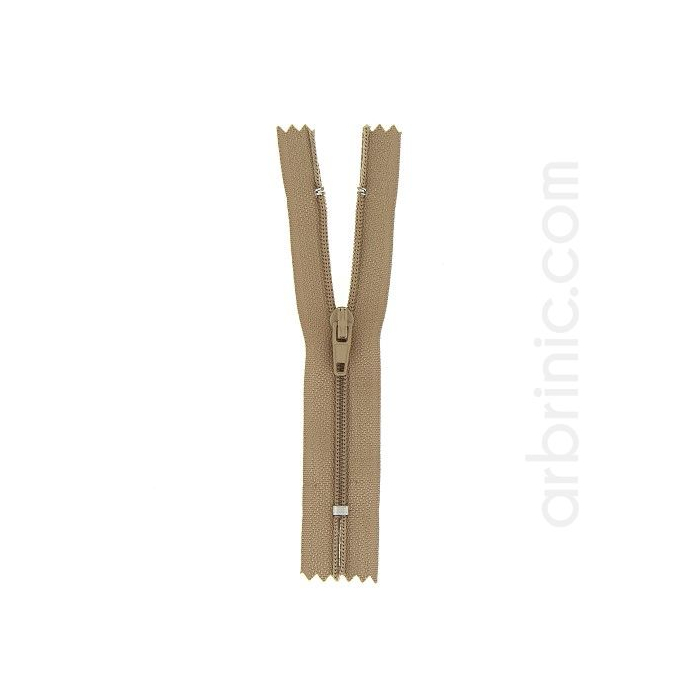 Nylon finished zipper 10cm Dark Beige