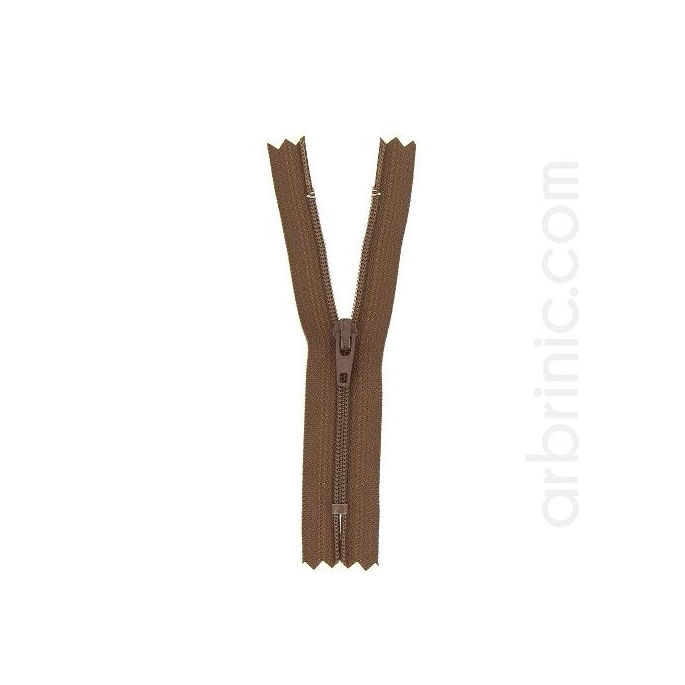 Nylon finished zipper 10cm Brown