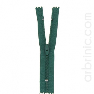 Fermeture fine nylon non séparable Vert Bouteille