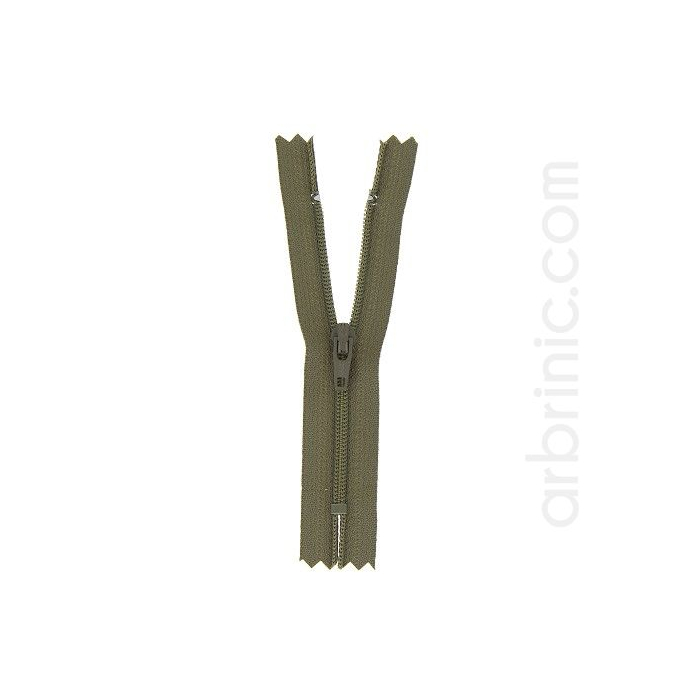 Nylon finished zipper 10cm Kaki