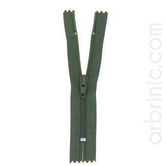 Nylon finished zipper 10cm Dark Kaki