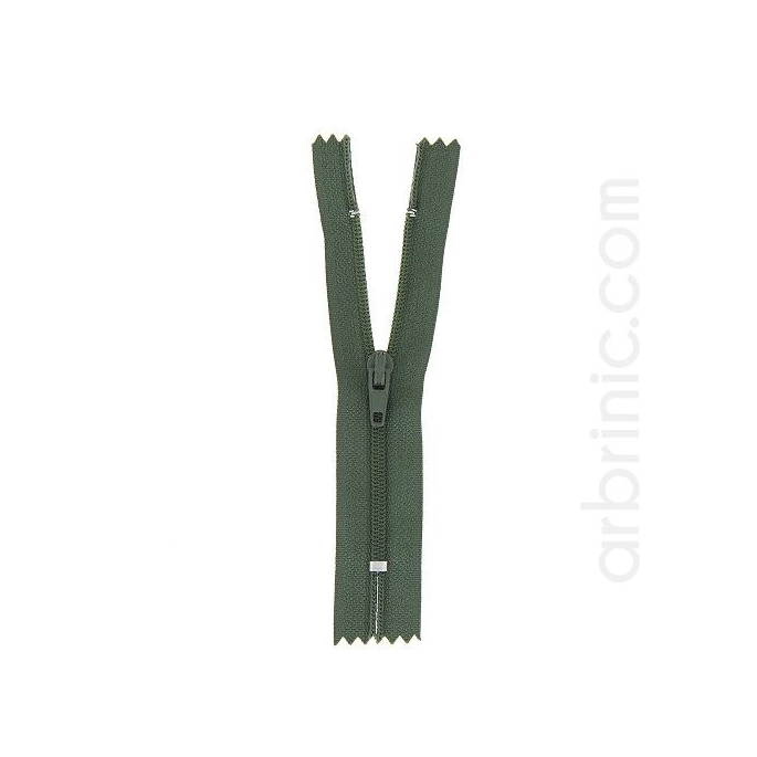 Fermeture fine nylon NS 10cm Kaki Foncé