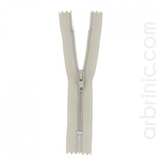 Fermeture fine nylon non séparable Gris Clair