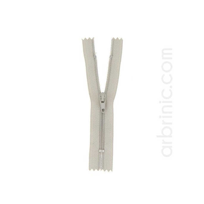 Nylon finished zipper 10cm Light Grey