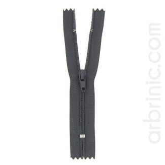 Fermeture fine nylon non séparable Gris Brun
