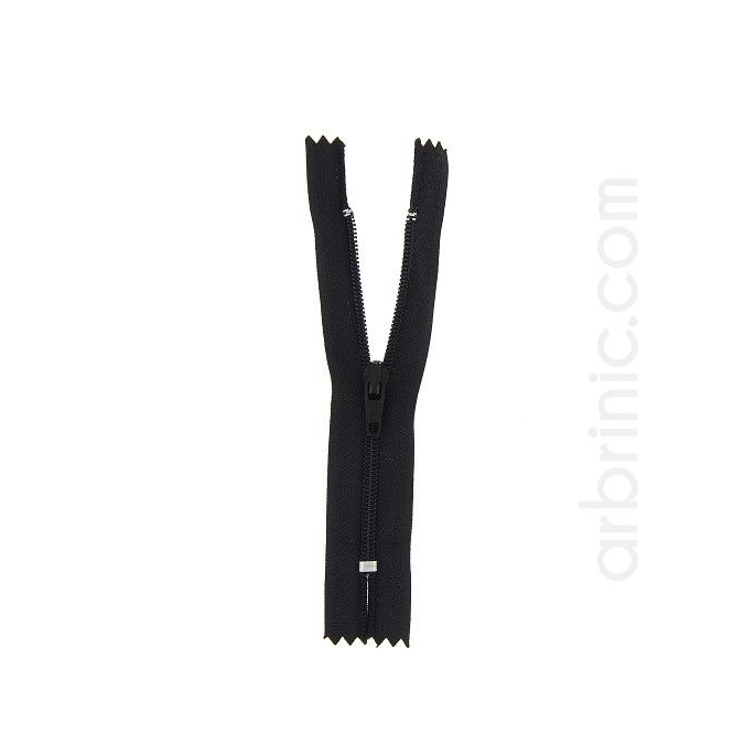 Nylon finished zipper 10cm Black