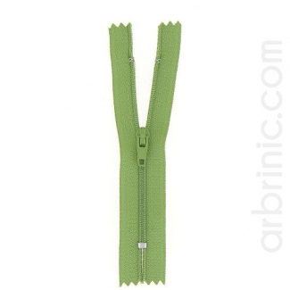 Fermeture fine nylon non séparable Vert Mousse