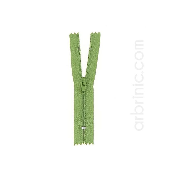 Fermeture fine nylon NS 10cm Vert Mousse