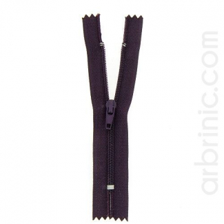 Fermeture fine nylon NS 10cm Prune Foncé