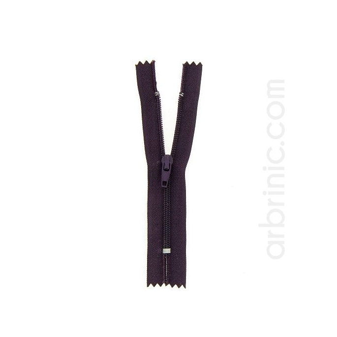 Fermeture fine nylon NS 10cm Prune Foncé