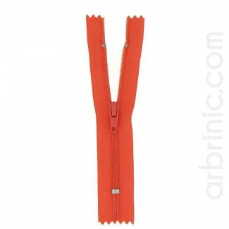 Fermeture fine nylon non séparable Rouge Orangé