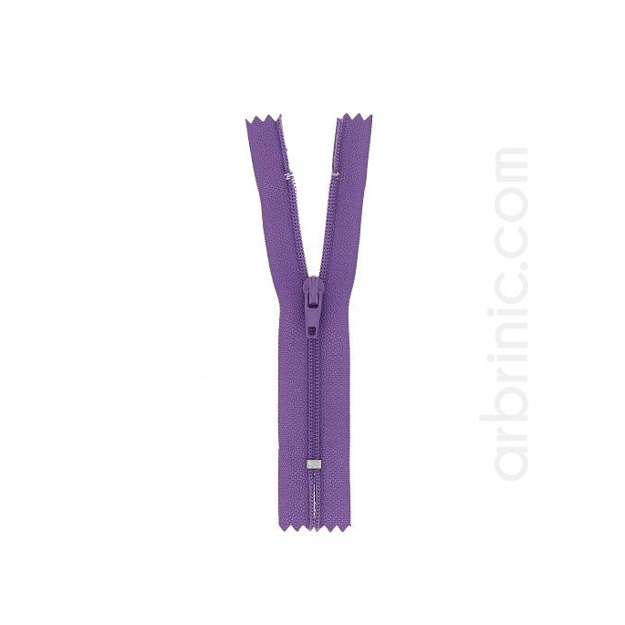 Nylon finished zipper 10cm Purple