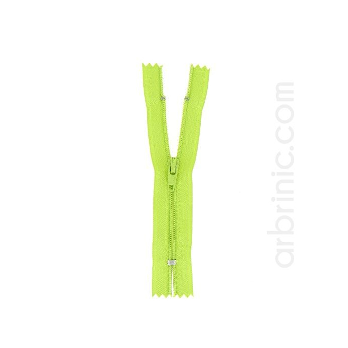 Nylon finished zipper 10cm Lime Green