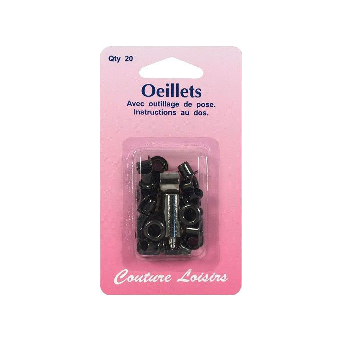 Eyelets 10mm Black with tool (x20)