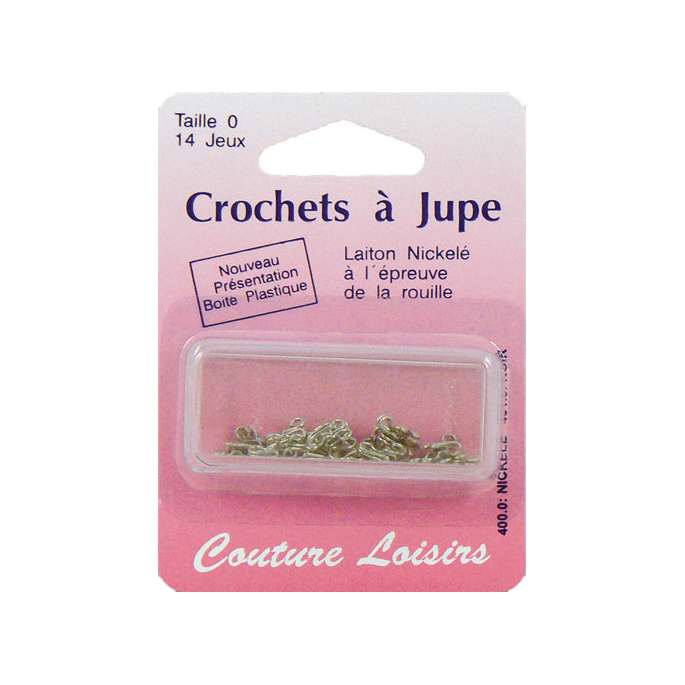 Crochets à jupe Taille 0 Couleur Nickel (14 jeux)