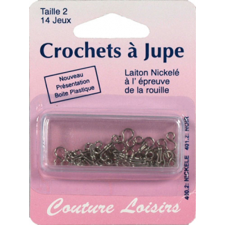 Crochets à jupe Taille 2 Couleur Nickel (14 jeux)