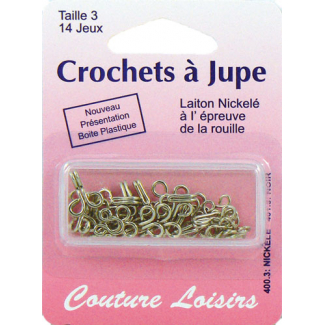 Hooks & Eyes Size 3 Nickel colored (14 sets)