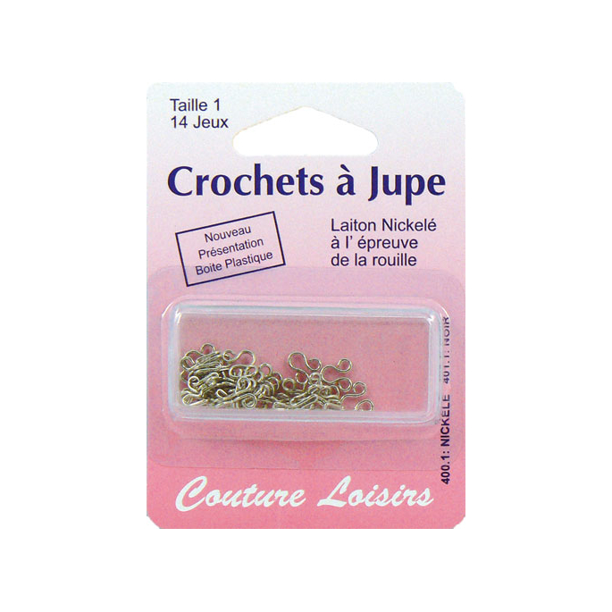 Crochets à jupe Taille 1 Couleur Nickel (14 jeux)