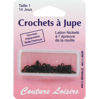 Crochets à jupe Taille 1 Couleur Noir (14 jeux)