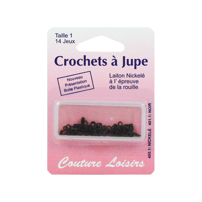 Crochets à jupe Taille 1 Couleur Noir (14 jeux)