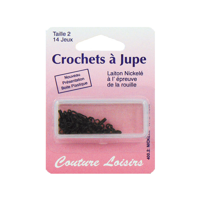 Crochets à jupe Taille 2 Couleur Noir (14 jeux)