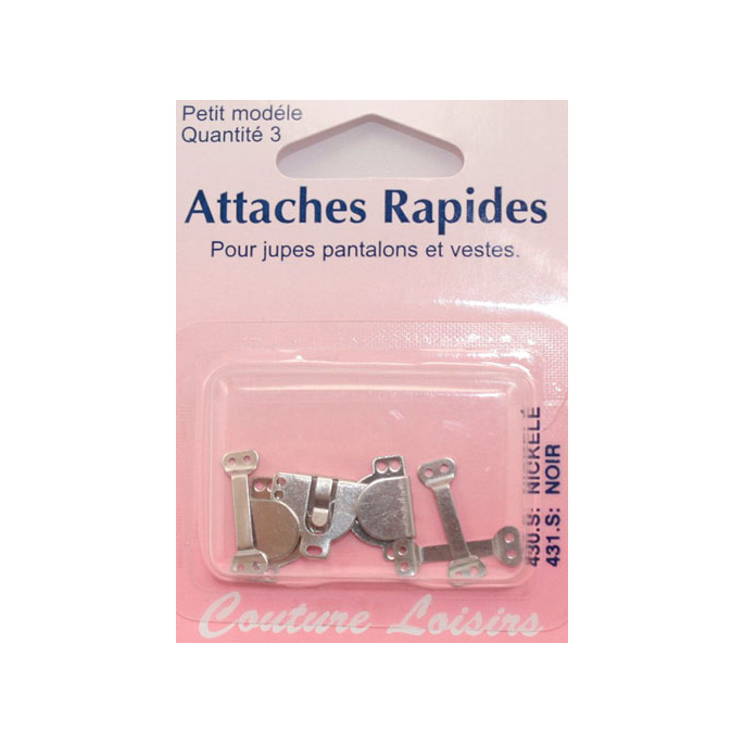 Attaches Rapides Jupes Taille S Couleur Nickel (3 jeux)