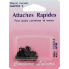 Attaches Rapides Jupes Taille L Couleur Noir (3 jeux)