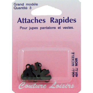 Attaches Rapides Jupes Taille L Couleur Noir (3 jeux)