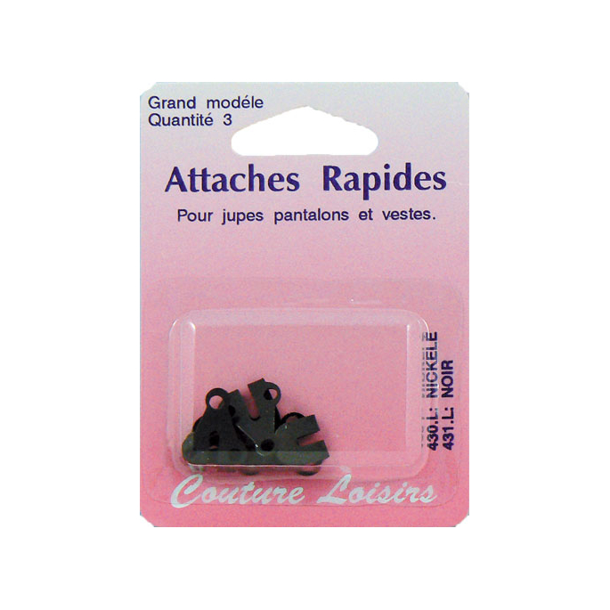 Attaches Rapides Jupes Taille L Couleur Noir (3 jeux)