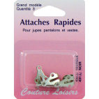 Attaches Rapides Jupes Taille L Couleur Nickel (3 jeux)