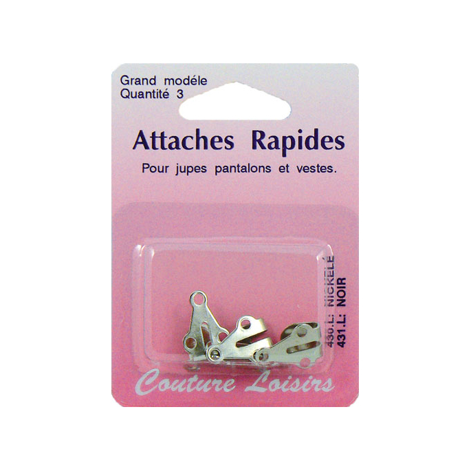 Attaches Rapides Jupes Taille L Couleur Nickel (3 jeux)