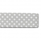 Single Fold Bias Dots White on Grey 20mm (by meter)