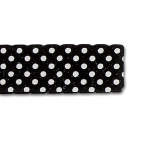 Single Fold Bias Dots White on Black 20mm (25m roll)