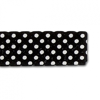 Single Fold Bias Dots White on Black 20mm (25m roll)
