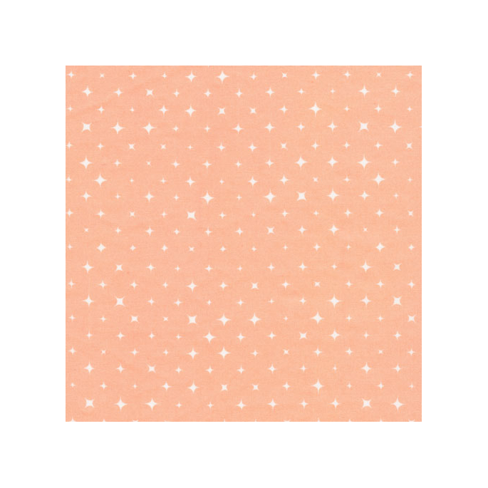 Organic cotton print Fresh Coral Stars Cloud9 (per 10cm)