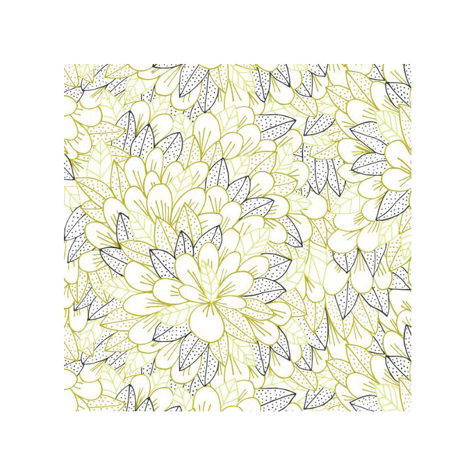 Coton Bio Voile imprimé Kindred Blomma Citron Cloud9