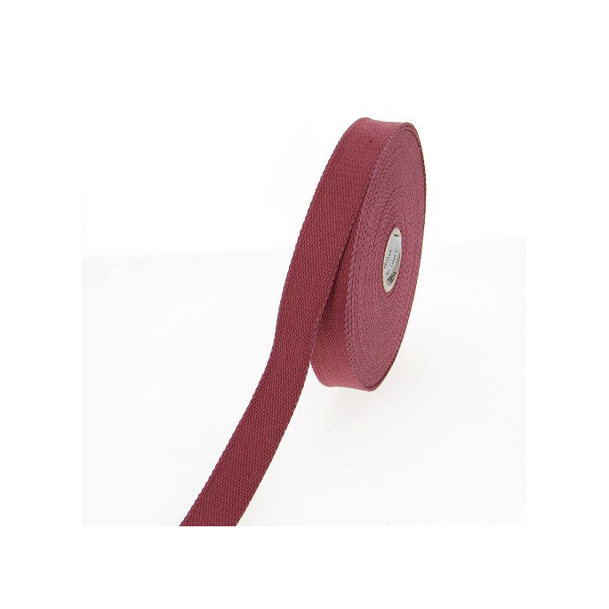 Sangle coton 23mm Bordeaux (au mètre)