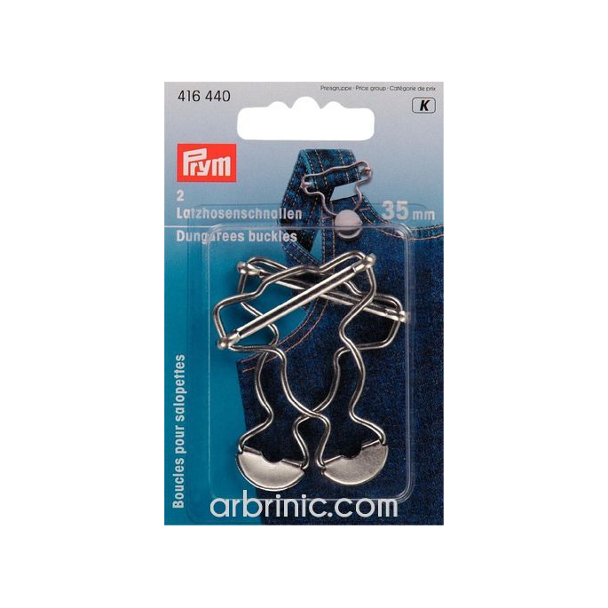 Overall Dungarees fittings PRYM 35mm Silver (x2)