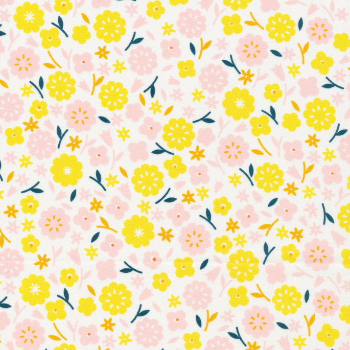 Organic cotton print Stay Gold Primrose Cotton Cloud9 (per 10cm