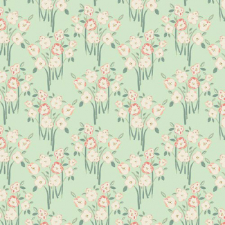 Organic cotton print Hello Ollie Garden Grounds Budding (per 10c