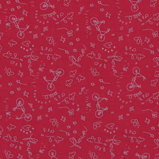 Light Cotton A Bicyclette Bordeaux 114 by Frou-frou (per 10cm)