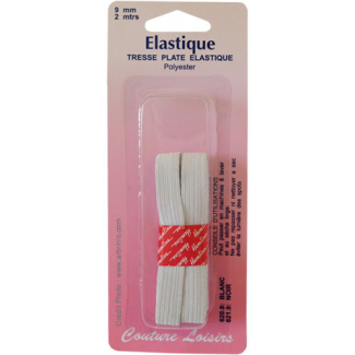 Elastique Tresse 9mm Blanc (2m)