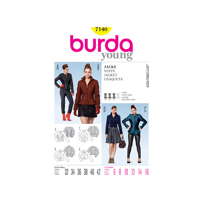 Burda Young 7140 Women Jacket Pattern