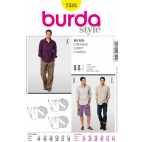 Burda Style 7525 Patron Chemises Homme