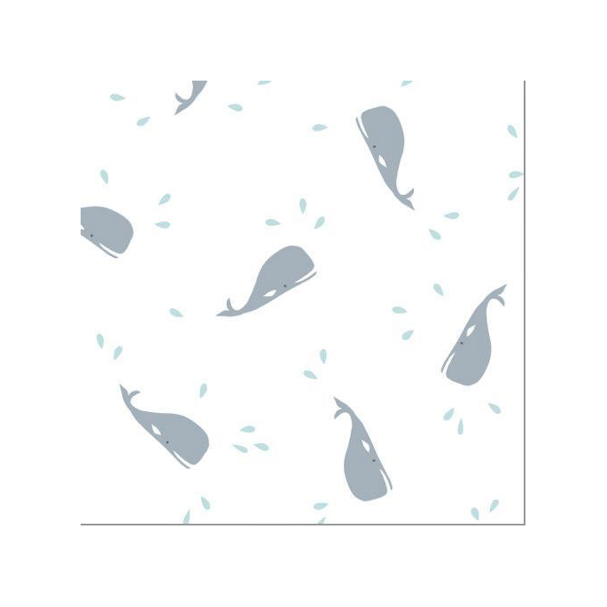 Coton Bio Lange Tout Petit Whales Cloud9 (par 10cm)