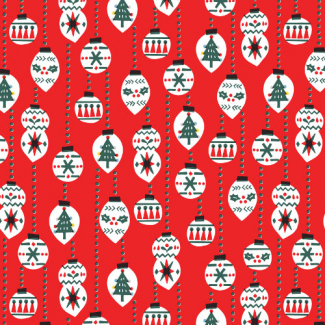 Organic cotton print Noel Christmas Balls Cloud9 (per 10c