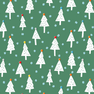 Organic cotton print Noel Snowy Trees Cloud9