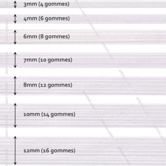 Elastique Tressé 4mm 6 gommes Blanc (bobine 50m)