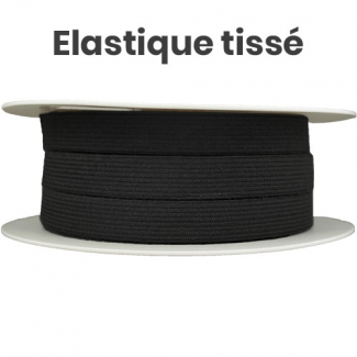 Elastique Tissé 11mm Noir (au mètre)